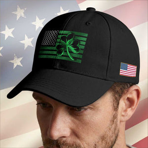 Funny Irish Americans Baseball Cap Shamrock Celtic Knot American Flag St Patrick's Day TS11 Print Your Wear