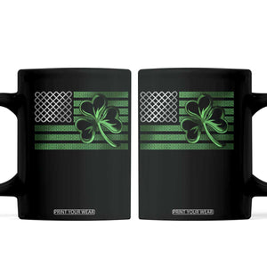 Funny Irish Americans Coffee Mug Shamrock Celtic Knot American Flag St Patrick's Day TS11 Black Print Your Wear