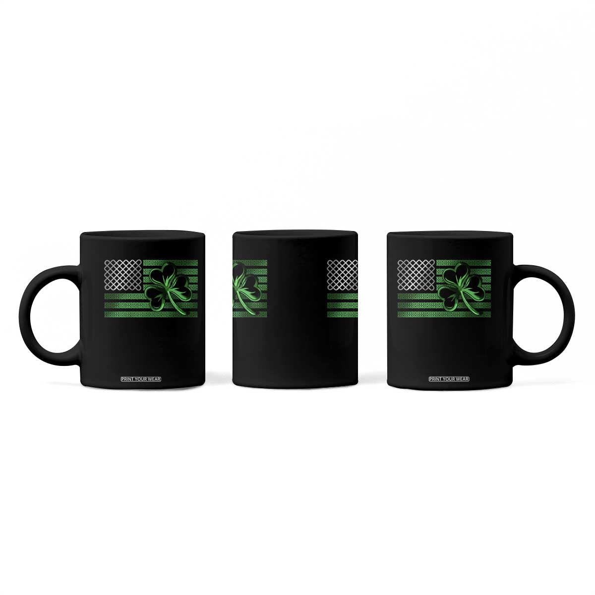 Funny Irish Americans Coffee Mug Shamrock Celtic Knot American Flag St Patrick's Day TS11 Print Your Wear