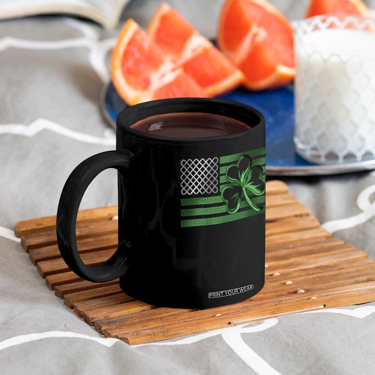 Funny Irish Americans Coffee Mug Shamrock Celtic Knot American Flag St Patrick's Day TS11 Print Your Wear