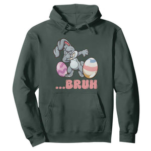 Funny Bruh Dab Rabbit Eggs Easter Day Hoodie TS11 Dark Forest Green Print Your Wear