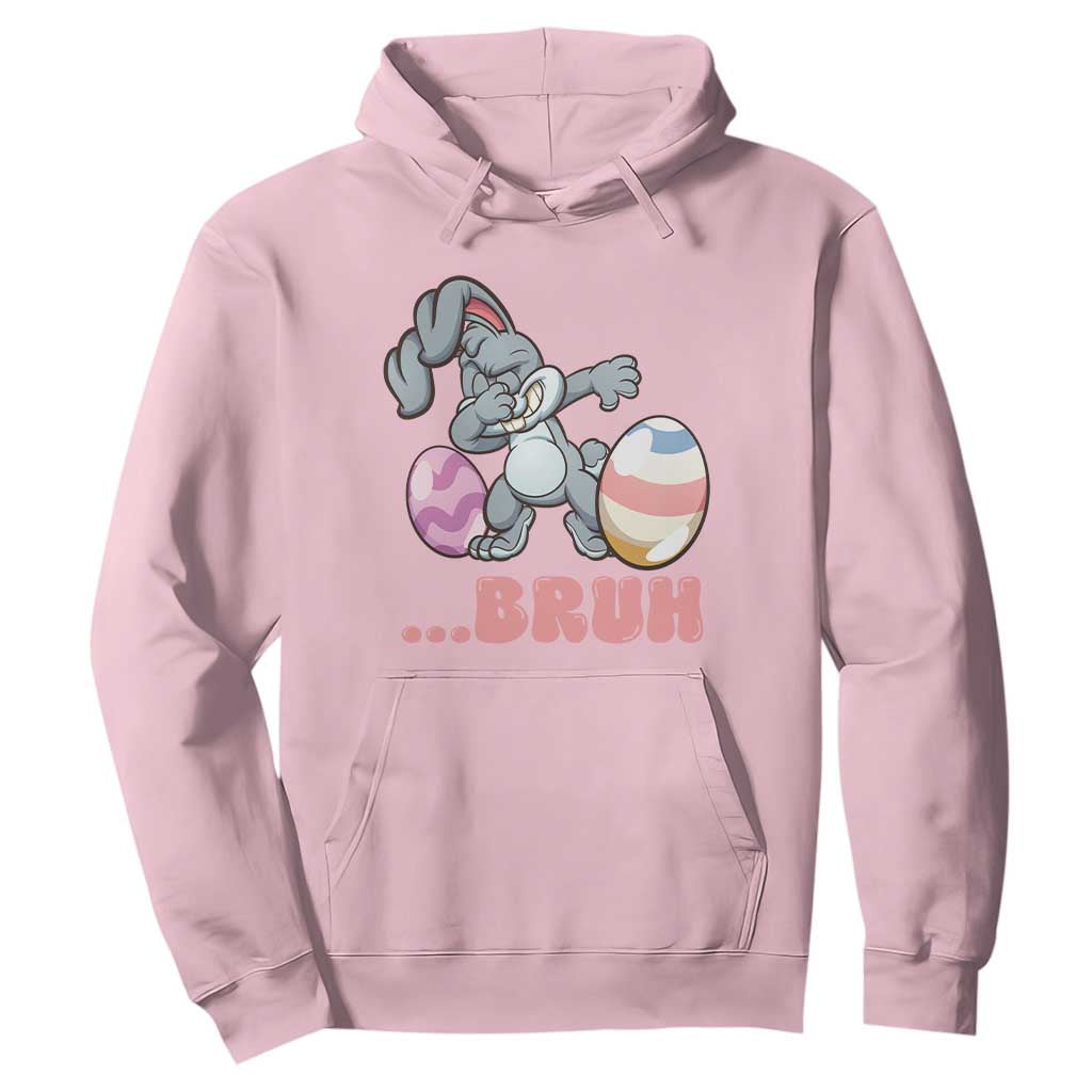 Funny Bruh Dab Rabbit Eggs Easter Day Hoodie TS11 Light Pink Print Your Wear