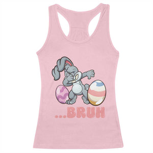 Funny Bruh Dab Rabbit Eggs Easter Day Racerback Tank Top TS11 Light Pink Print Your Wear