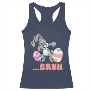 Funny Bruh Dab Rabbit Eggs Easter Day Racerback Tank Top TS11 Navy Print Your Wear