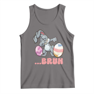 Funny Bruh Dab Rabbit Eggs Easter Day Tank Top TS11 Deep Heather Print Your Wear