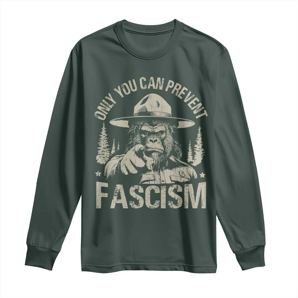 Save Our National Parks Bigfoot Long Sleeve Shirt Vintage Forest TS11 Dark Forest Green Print Your Wear