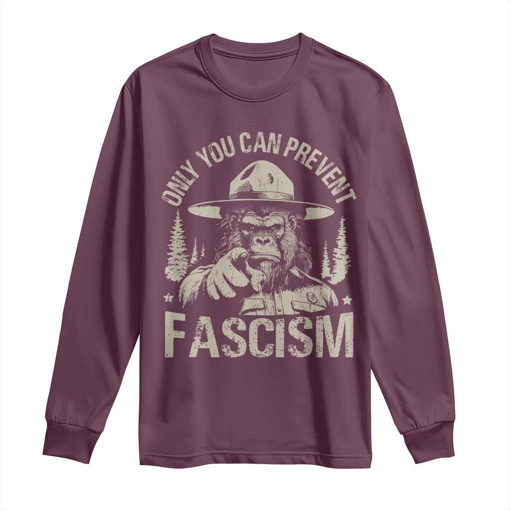 Save Our National Parks Bigfoot Long Sleeve Shirt Vintage Forest TS11 Maroon Print Your Wear
