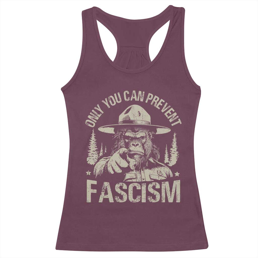 Save Our National Parks Bigfoot Racerback Tank Top Vintage Forest TS11 Maroon Print Your Wear