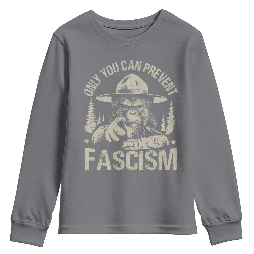 Save Our National Parks Bigfoot Youth Sweatshirt Vintage Forest TS11 Charcoal Print Your Wear