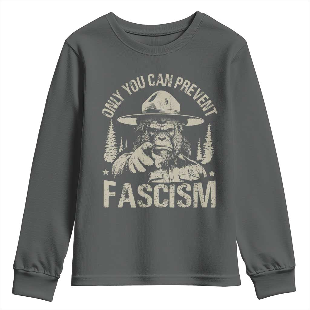 Save Our National Parks Bigfoot Youth Sweatshirt Vintage Forest TS11 Dark Heather Print Your Wear