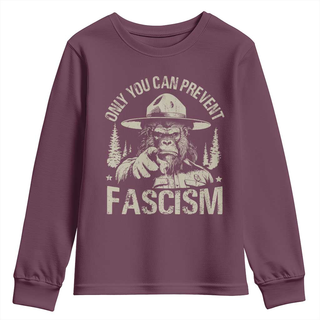 Save Our National Parks Bigfoot Youth Sweatshirt Vintage Forest TS11 Maroon Print Your Wear