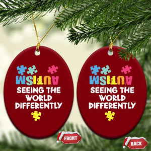 Autism Seeing The World Differently Ceramic Ornament Autistic Autism Awareness Puzzle TS11 Print Your Wear
