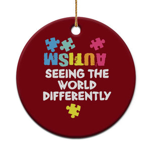 Autism Seeing The World Differently Ceramic Ornament Autistic Autism Awareness Puzzle TS11 1pc Red Print Your Wear