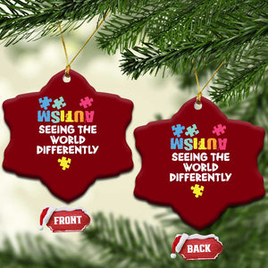 Autism Seeing The World Differently Ceramic Ornament Autistic Autism Awareness Puzzle TS11 Print Your Wear