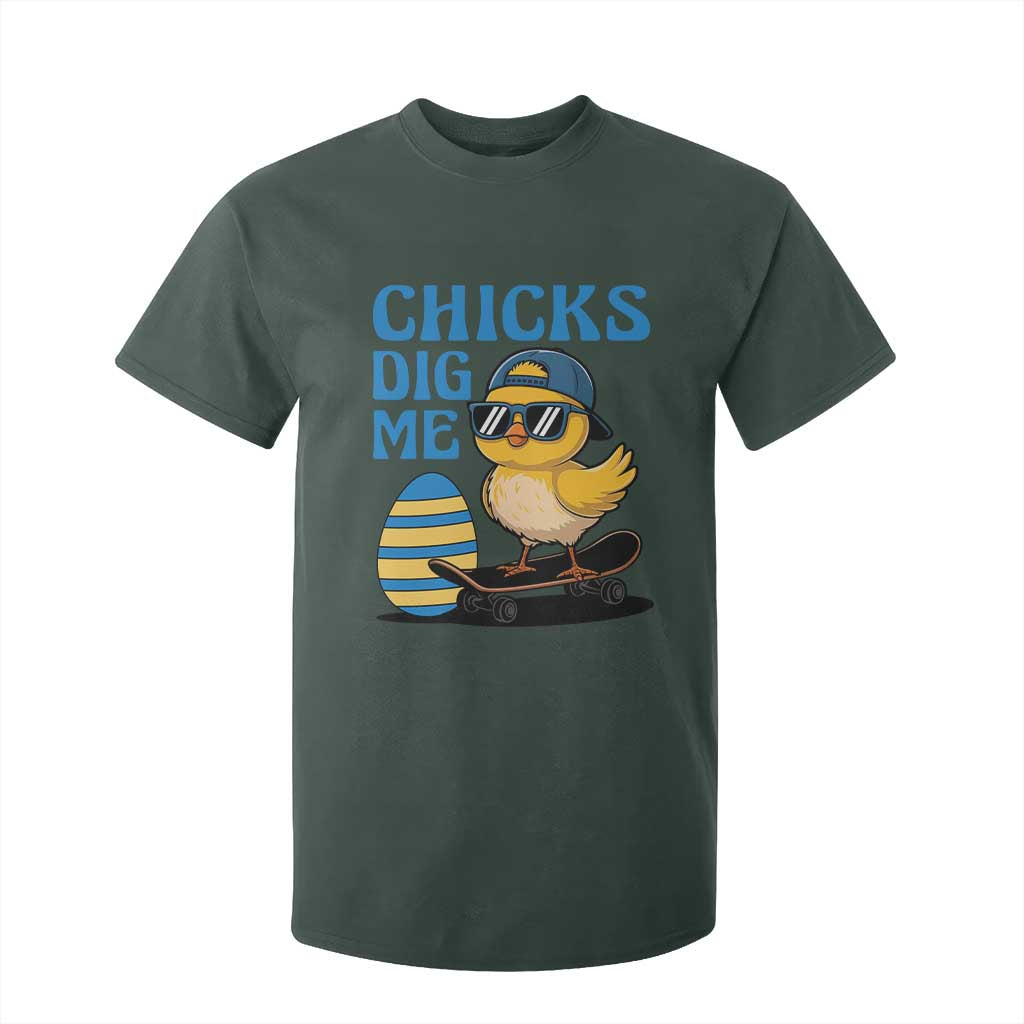 Funny Easter Day Chicks Dig Me T Shirt For Kid Cool Chicken TS11 Dark Forest Green Print Your Wear