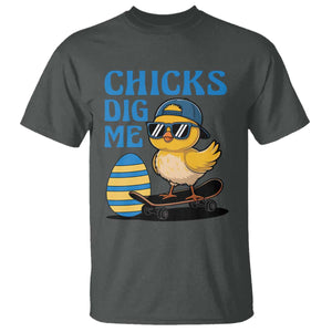 Funny Easter Day Chicks Dig Me T Shirt Cool Chicken TS11 Dark Heather Print Your Wear