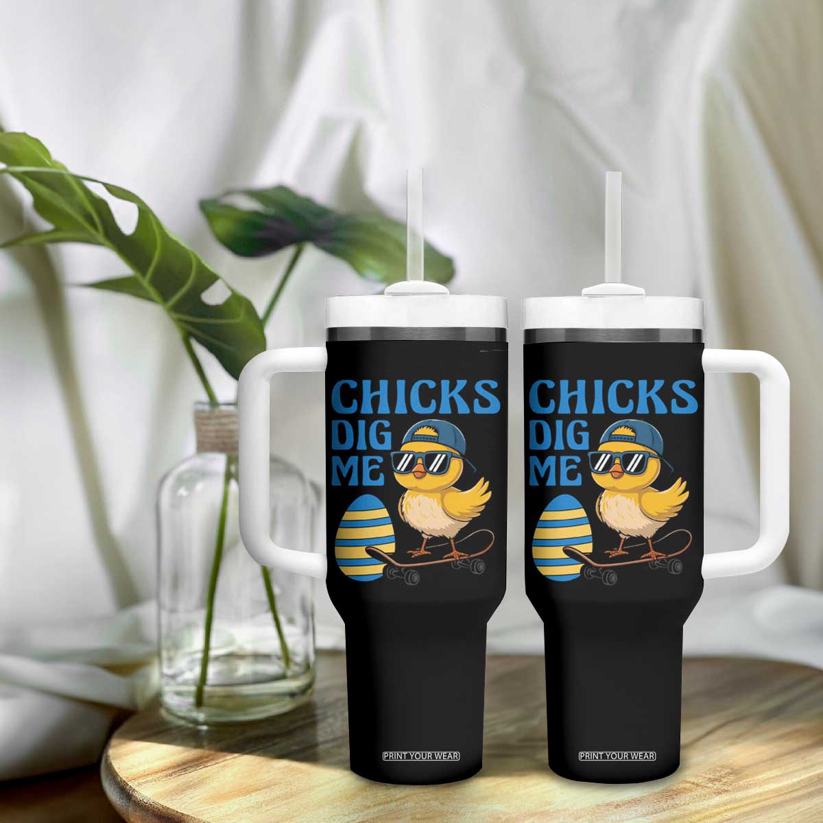 Funny Easter Day Chicks Dig Me Tumbler With Handle Cool Chicken TS11 Print Your Wear