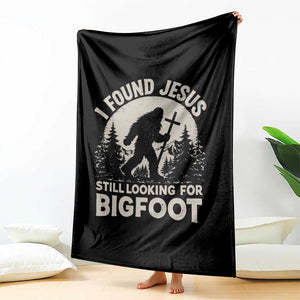 I Found Jesus Still Looking For Bigfoot Throw Blanket Funny Christian Sasquatch Forest TS11 Print Your Wear
