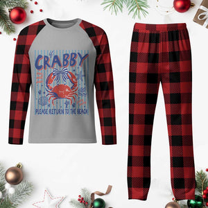 If Crabby Please Return To The Beach Plaid Pajama Set Funny Summer Girl TS11 Buffalo Plaid Print Your Wear