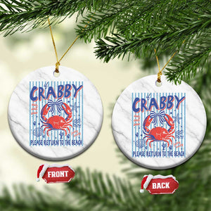 If Crabby Please Return To The Beach Ceramic Ornament Funny Summer Girl TS11 1pc White Marble Print Your Wear