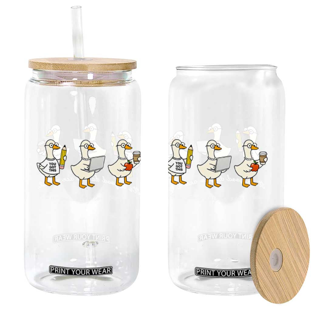 Silly Goose Test Day Glass Can It's A Good Day To Ace A Test Teacher Students TS11 Print Your Wear