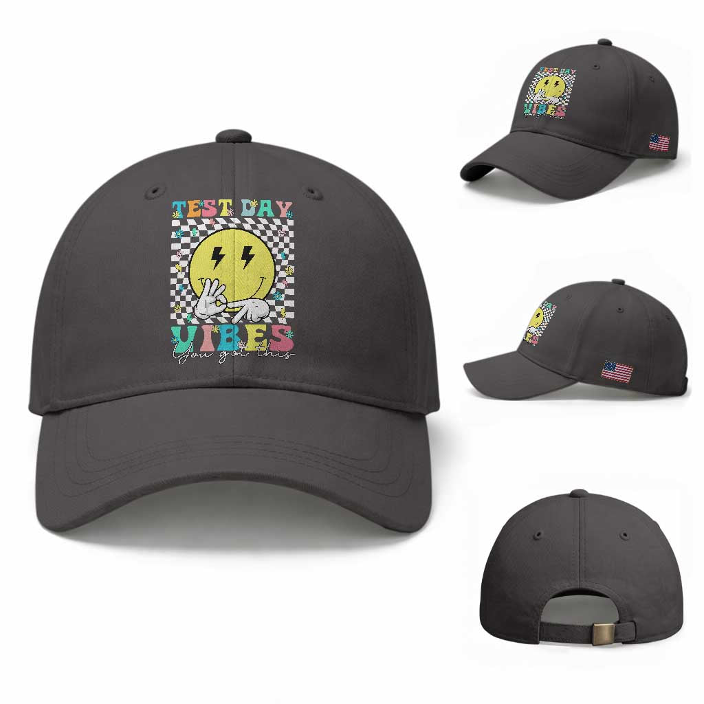 Test Day 67 Meme Baseball Cap You Got This Testing Teacher Retro Grooves TS11 Baseball Cap Universal Fit Dark Gray Print Your Wear