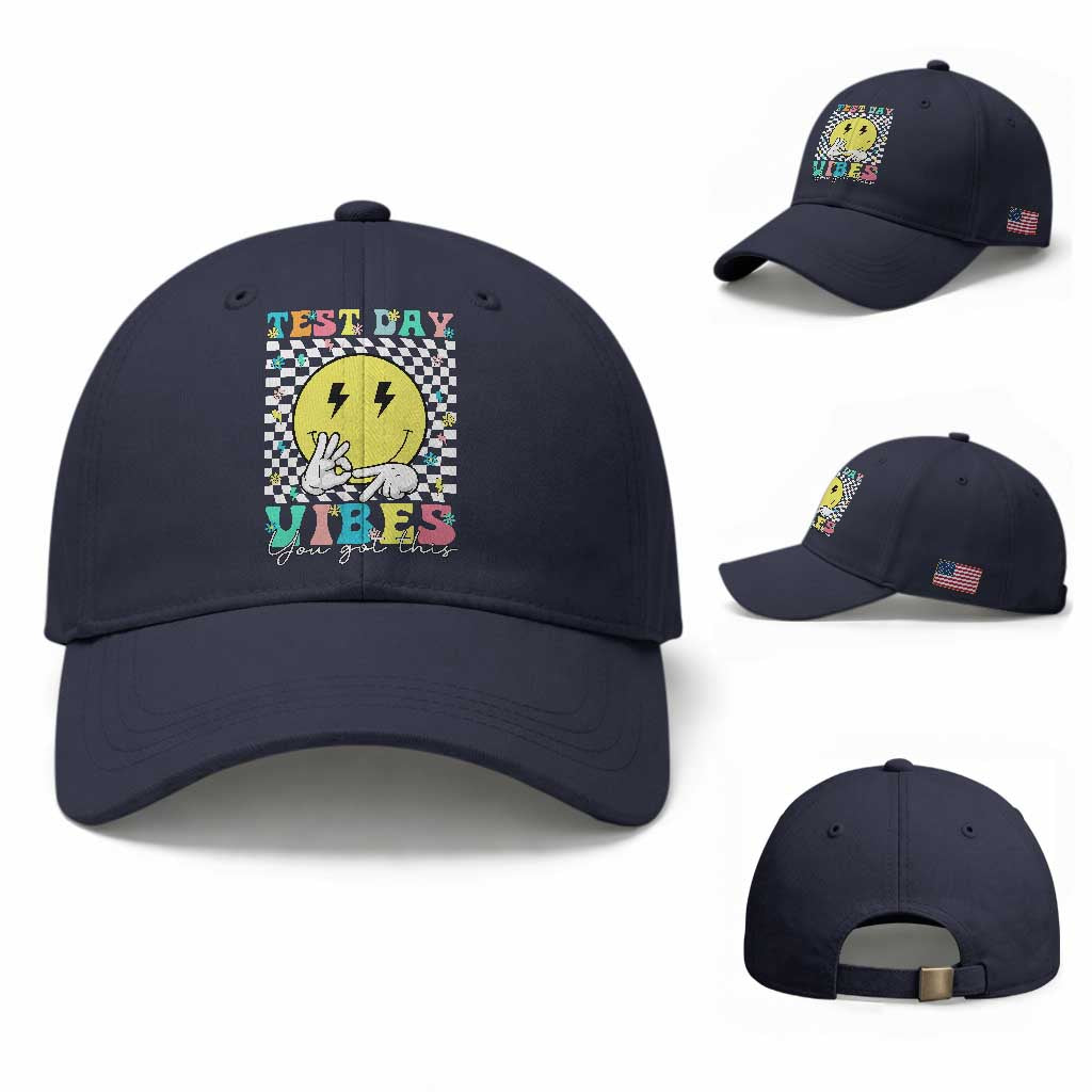 Test Day 67 Meme Baseball Cap You Got This Testing Teacher Retro Grooves TS11 Baseball Cap Universal Fit Navy Print Your Wear