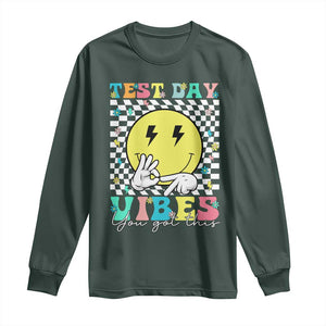 Test Day 67 Meme Long Sleeve Shirt You Got This Testing Teacher Retro Grooves TS11 Dark Forest Green Print Your Wear