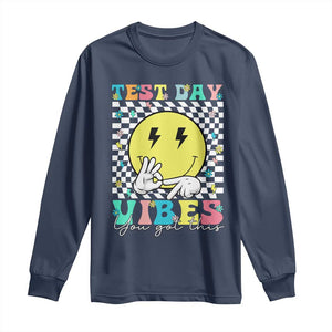Test Day 67 Meme Long Sleeve Shirt You Got This Testing Teacher Retro Grooves TS11 Navy Print Your Wear