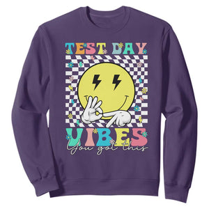 Test Day 67 Meme Sweatshirt You Got This Testing Teacher Retro Grooves TS11 Purple Print Your Wear