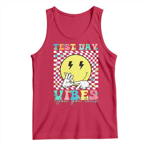 Test Day 67 Meme Tank Top You Got This Testing Teacher Retro Grooves TS11 Red Print Your Wear