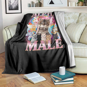 Alpha Male Cat Throw Blanket Funny Rainbow Kitten Meme Bootleg TS11 Print Your Wear
