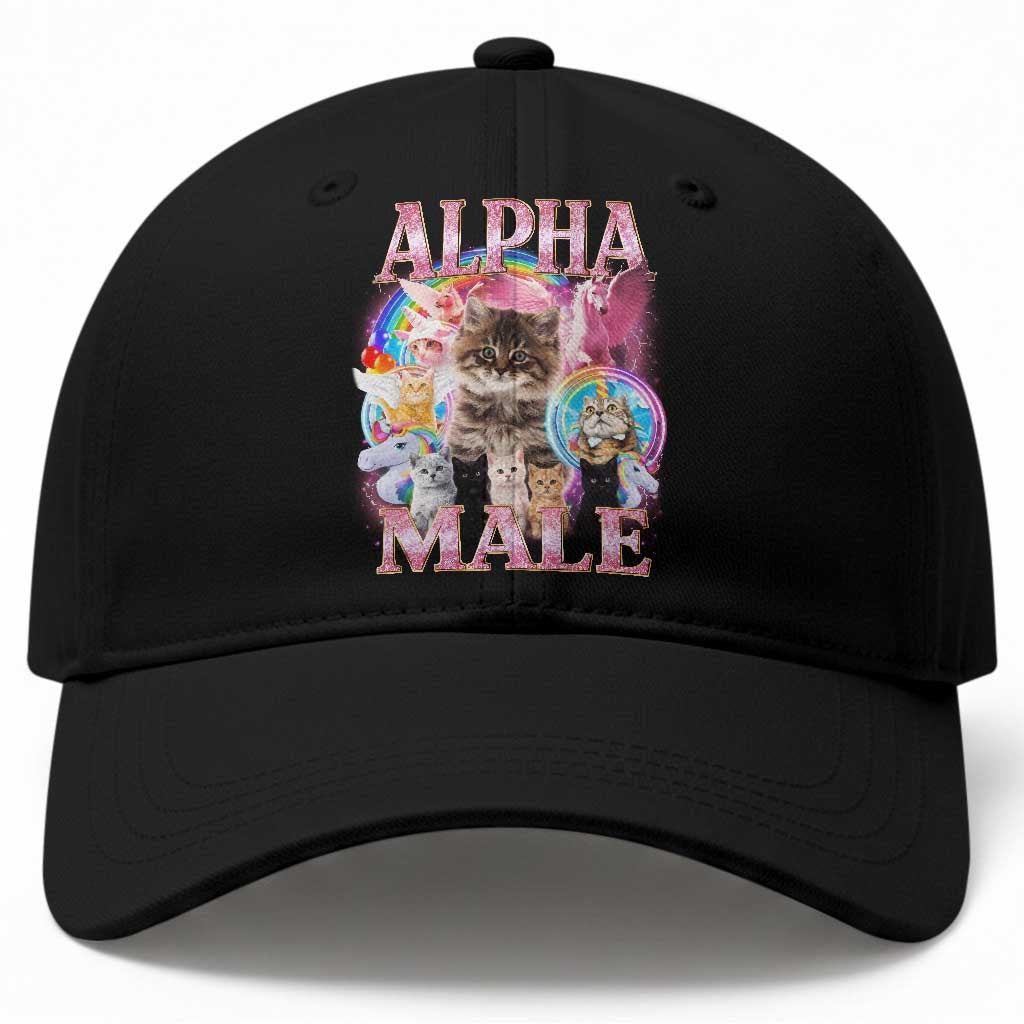 Alpha Male Cat Baseball Cap Funny Rainbow Kitten Meme Bootleg TS11 Print Your Wear