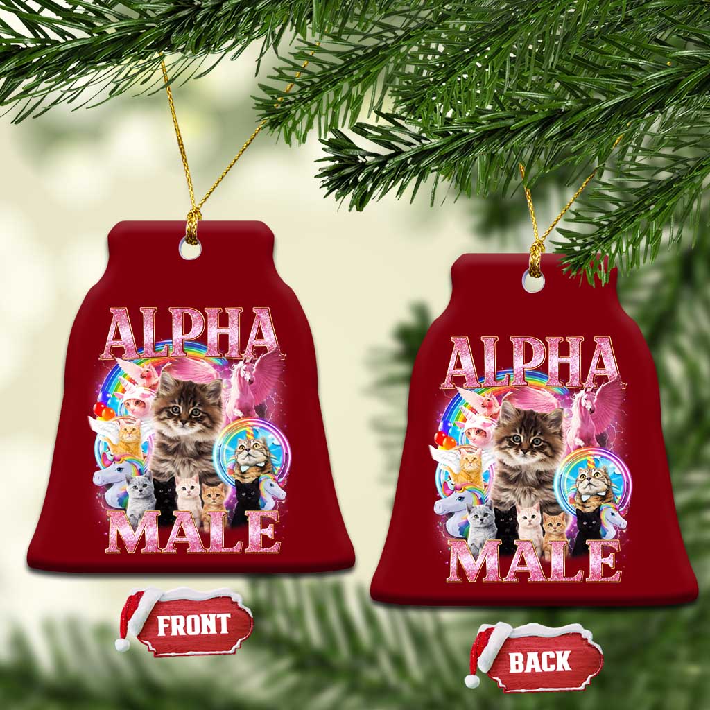 Alpha Male Cat Ceramic Ornament Funny Rainbow Kitten Meme Bootleg TS11 Print Your Wear