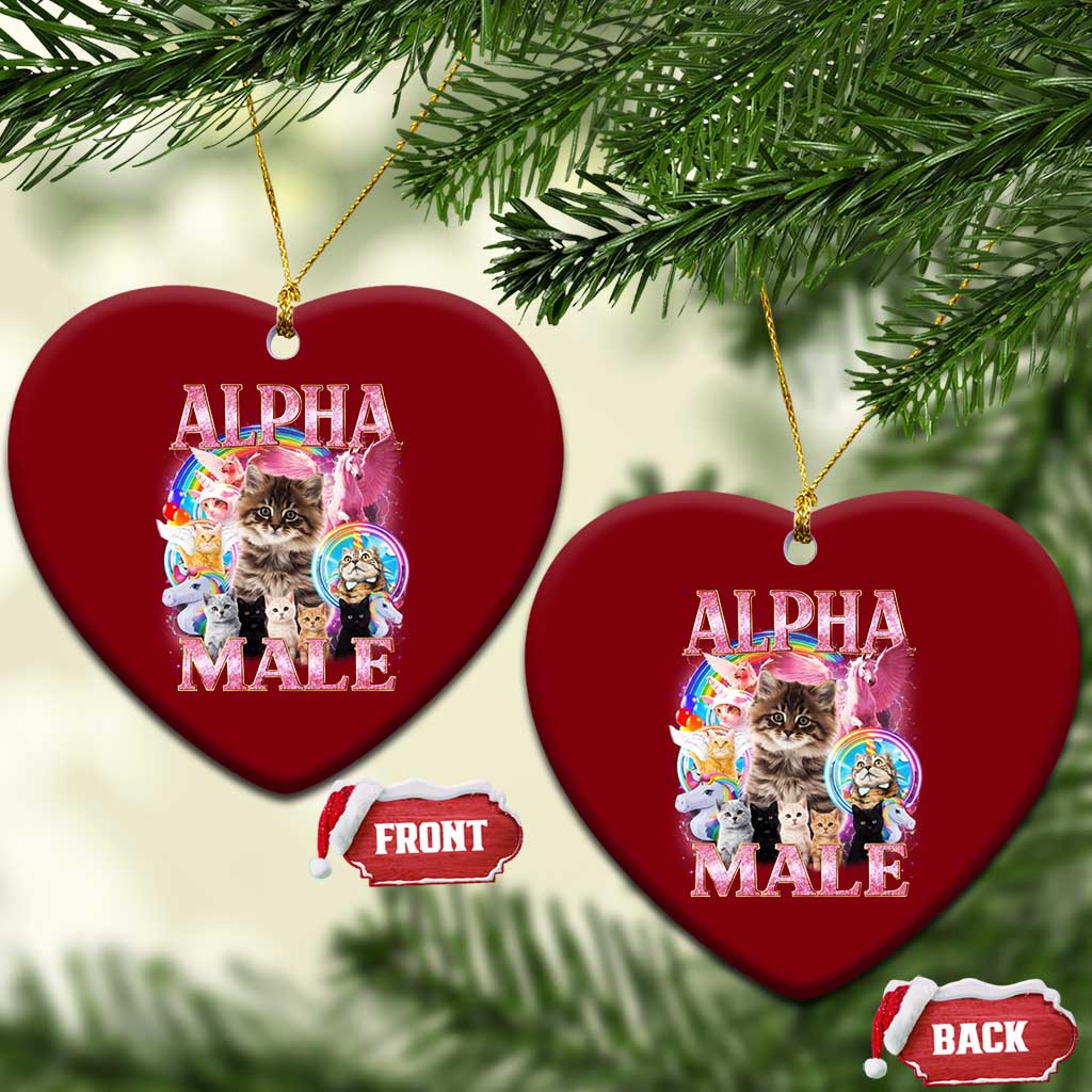 Alpha Male Cat Ceramic Ornament Funny Rainbow Kitten Meme Bootleg TS11 Print Your Wear