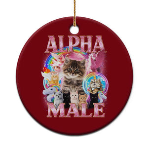 Alpha Male Cat Ceramic Ornament Funny Rainbow Kitten Meme Bootleg TS11 1pc Red Print Your Wear