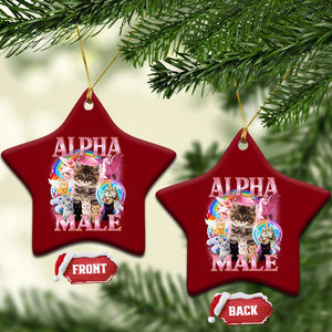 Alpha Male Cat Ceramic Ornament Funny Rainbow Kitten Meme Bootleg TS11 Print Your Wear