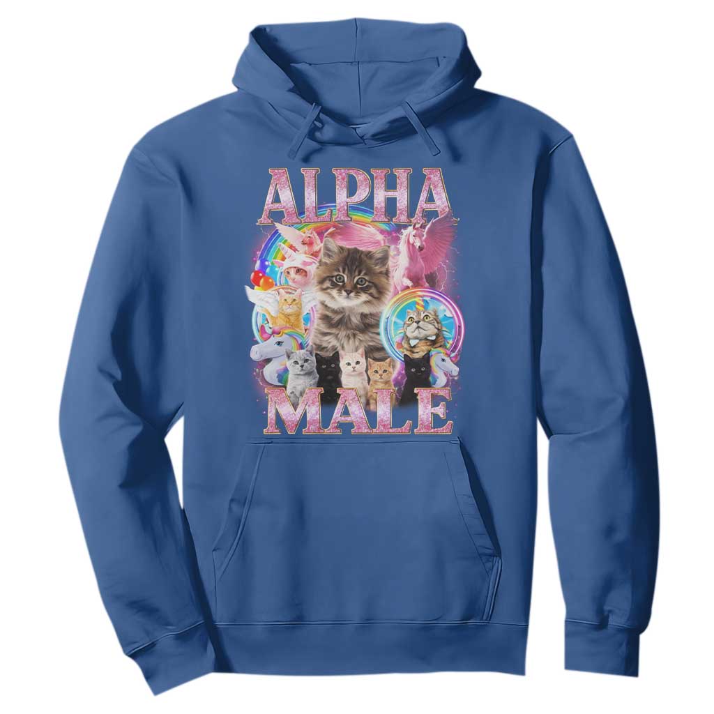 Alpha Male Cat Hoodie Funny Rainbow Kitten Meme Bootleg TS11 Royal Blue Print Your Wear
