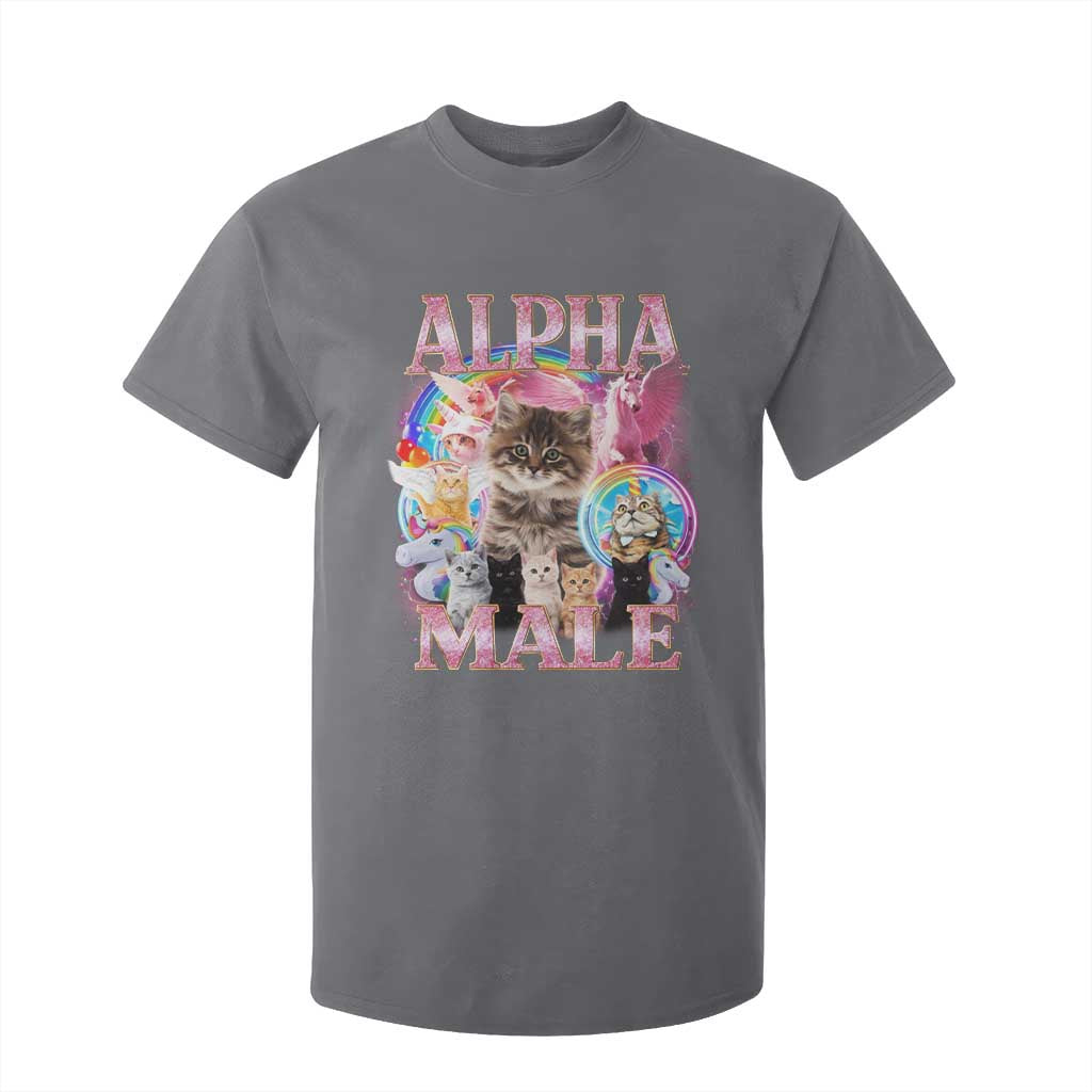 Alpha Male Cat T Shirt For Kid Funny Rainbow Kitten Meme Bootleg TS11 Charcoal Print Your Wear