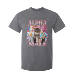 Alpha Male Cat T Shirt For Kid Funny Rainbow Kitten Meme Bootleg TS11 Charcoal Print Your Wear