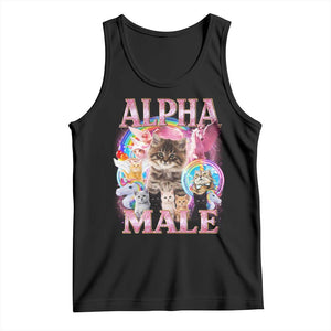 Alpha Male Cat Tank Top Funny Rainbow Kitten Meme Bootleg TS11 Black Print Your Wear
