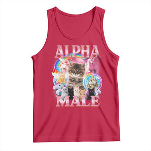 Alpha Male Cat Tank Top Funny Rainbow Kitten Meme Bootleg TS11 Red Print Your Wear