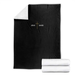 Jesus Saves Throw Blanket Cross Subtle Christian Minimal Religious Faith TS11 Black Print Your Wear