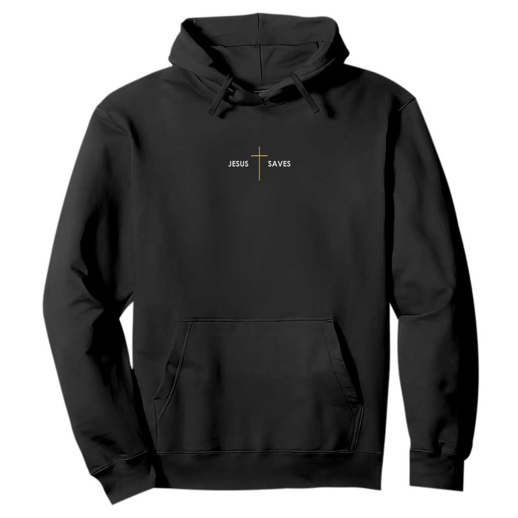 Jesus Saves Hoodie Cross Subtle Christian Minimal Religious Faith TS11 Black Print Your Wear