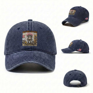 Never Alone Raccoon Mom Washed Cotton Baseball Cap Funny Mama Life Mothers Day TS11 Washed Cap Universal Fit Navy Print Your Wear