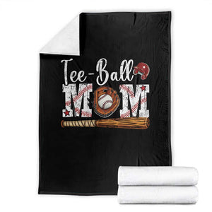 Baseball Mom Throw Blanket Tee Ball Mama Funny Mother's Day TS11 Black Print Your Wear