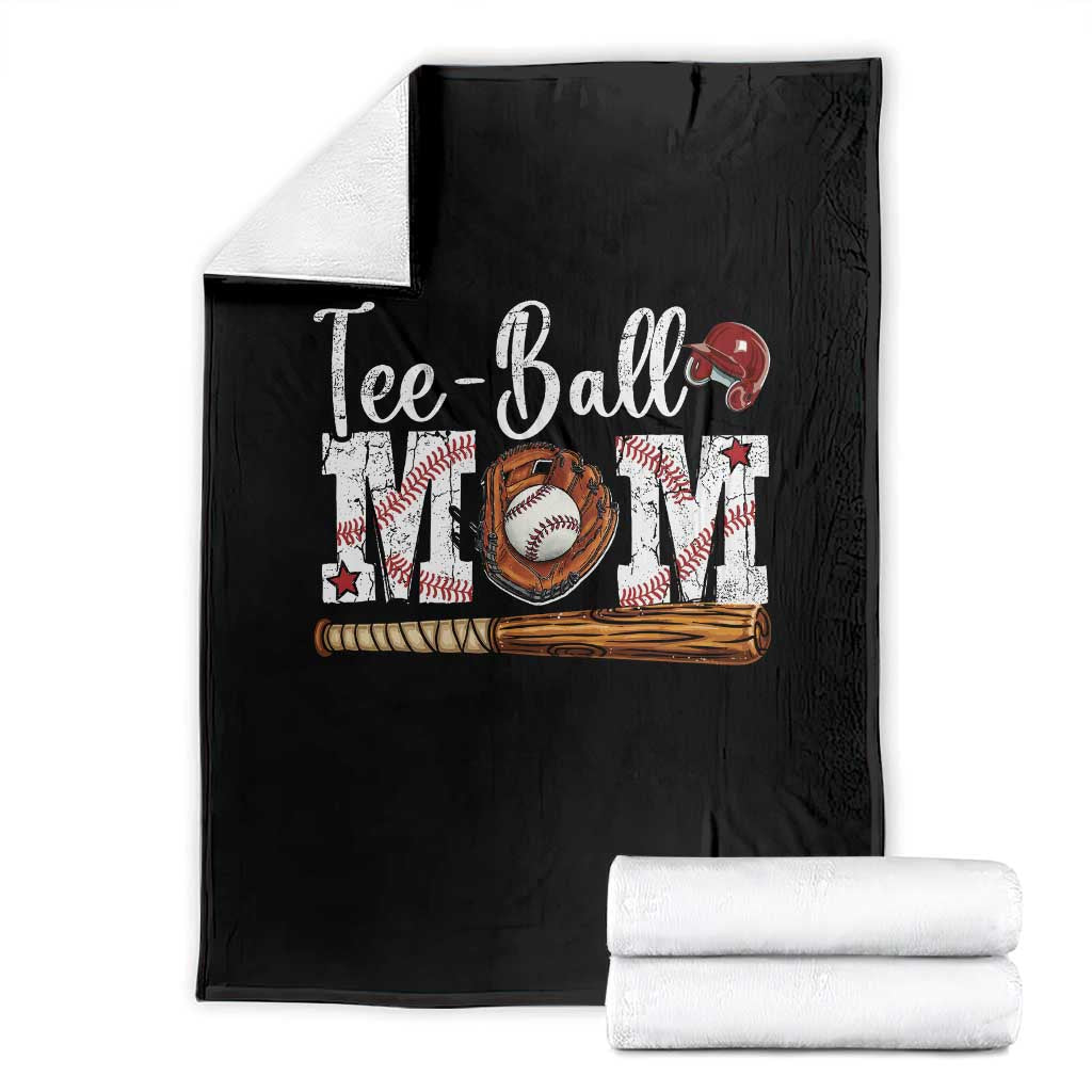Baseball Mom Throw Blanket Tee Ball Mama Funny Mother's Day TS11 Black Print Your Wear