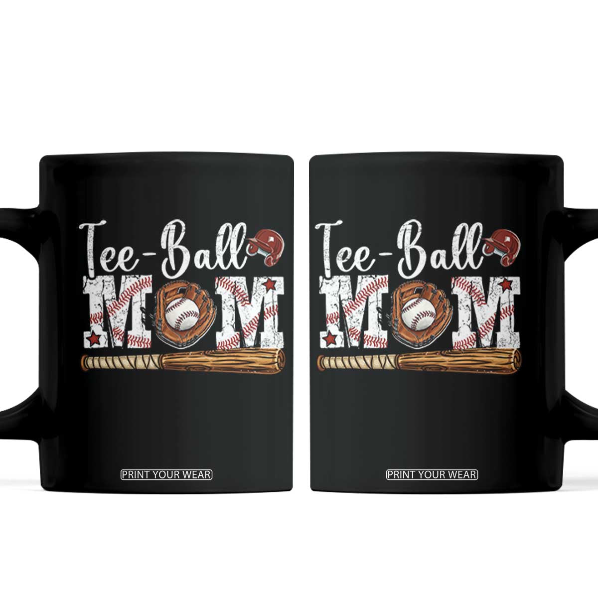 Baseball Mom Coffee Mug Tee Ball Mama Funny Mother's Day TS11 Black Print Your Wear