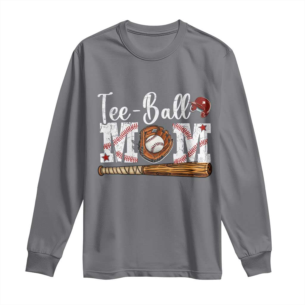 Baseball Mom Long Sleeve Shirt Tee Ball Mama Funny Mother's Day TS11 Charcoal Print Your Wear