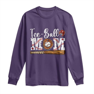 Baseball Mom Long Sleeve Shirt Tee Ball Mama Funny Mother's Day TS11 Purple Print Your Wear